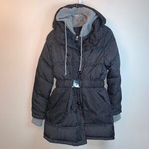 Pinko Black Grey Puffer Jacket Belted Goose Down 6
